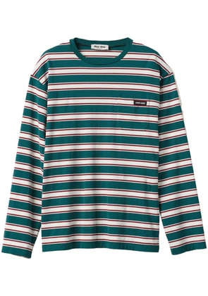 Miu Miu striped cotton T-shirt - Green