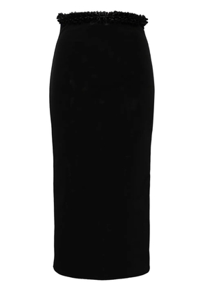 MACH & MACH ruffle-trim pencil skirt - Black
