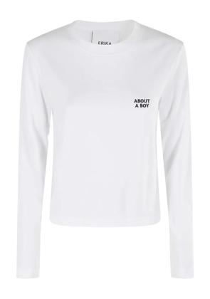 Erika Cavallini long-sleeve cropped top - White
