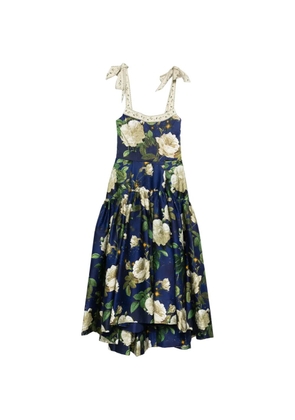 alice + olivia Rosalee floral tie-strap midi dress - Blue