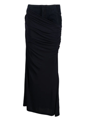 Christopher Esber Wrapped denim-trim maxi skirt - Blue