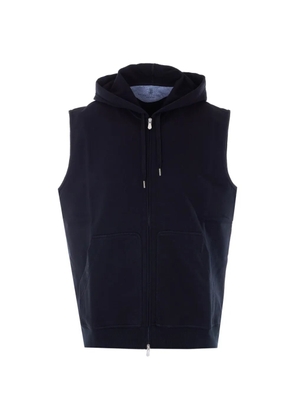 Brunello Cucinelli hooded zip gilet - Blue
