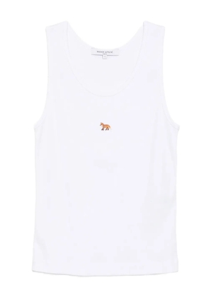Maison Kitsuné fox-embroidered tank top - White