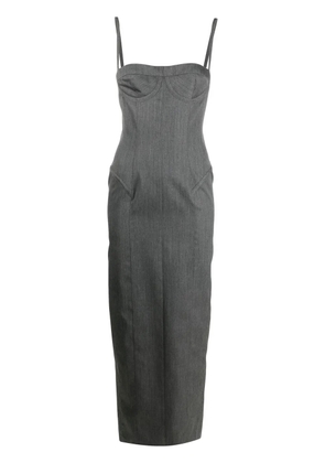 Thom Browne corset-style wool pencil dress - Grey