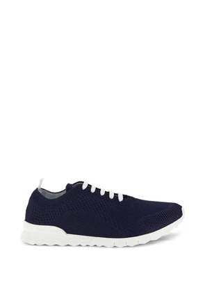 Kiton knitwear logo embroidery sneakers - Blue