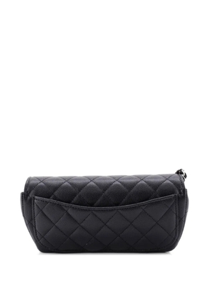 CHANEL Pre-Owned Classic Sunglasses Case with Chain Quilted Caviar clutch bag - Black