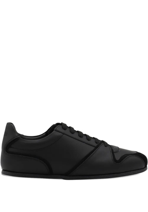 Moschino leather suede panel sneakers - Black