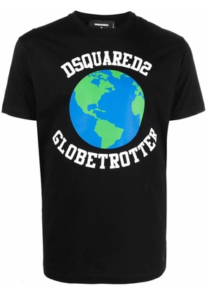 DSQUARED2 Globetrotter logo-print T-shirt - Black