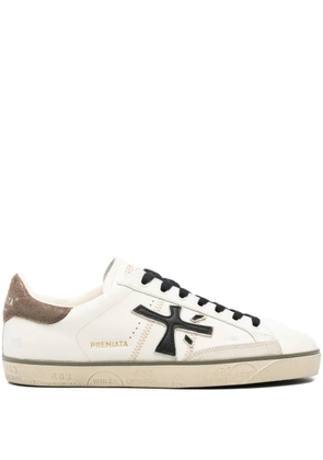Premiata leather logo-motif sneakers - Neutrals