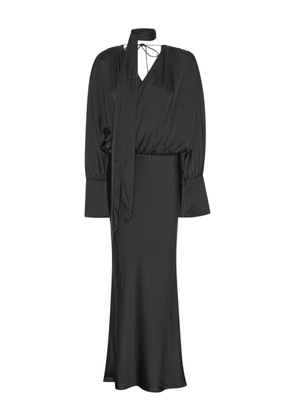ROTATE BIRGER CHRISTENSEN chiffon long-sleeve maxi dress - Black