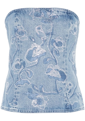 ROTATE BIRGER CHRISTENSEN rhinestone-embellished top - Blue