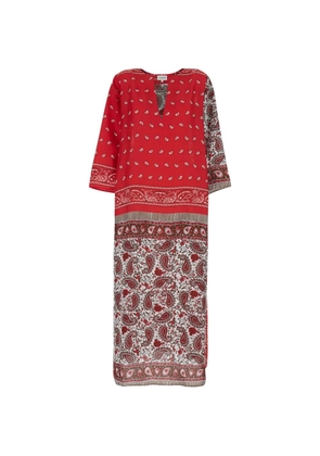 P.A.R.O.S.H. paisley-pattern V-neck midi dress - Red
