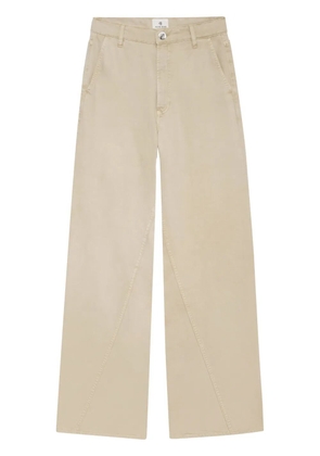 ANINE BING Briley curved-seam twill trousers - Neutrals