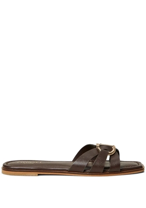 TWINSET logo-buckle slides - Brown