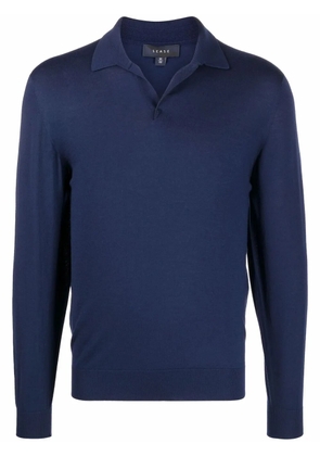 Sease long-sleeved knitted polo shirt - Blue