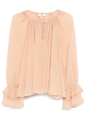 Chloé gathered-detail silk blouse - Neutrals