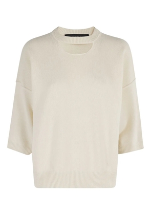 Federica Tosi short-sleeve wool-cashmere sweater - Neutrals