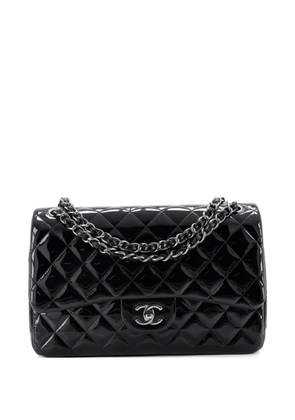CHANEL Pre-Owned Classic Double Flap Bag Quilted Patent Jumbo shoulder bag - Black