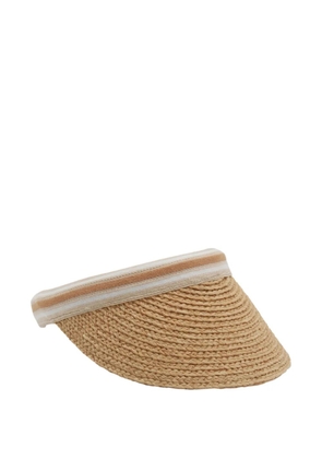 Helen Kaminski Bianca logo raffia visor hat - Brown