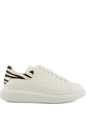 Alexander McQueen Oversized zebra-panelled leather sneakers - White