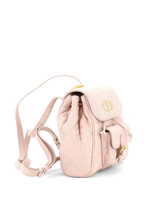 Christian Dior Pre-Owned Caro Macrocannage Quilt Lambskin Small backpack - Pink