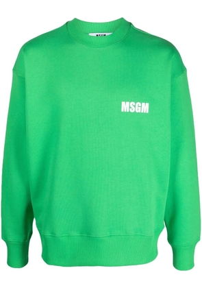 MSGM logo-print cotton sweatshirt - Green