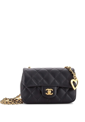 CHANEL Pre-Owned Heart Charms Flap Bag Quilted Lambskin Mini crossbody bag - Black