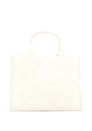 Christian Dior Pre-Owned Book with Strap Cannage Quilt Lambskin Medium tote bag - White