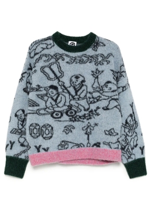 YANYAN KNITS jacquard sweater - Blue