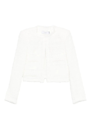 IRO frayed pocketed tweed jacket - White
