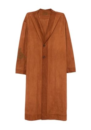 Kinyan Lam cotton collarless coat - Brown