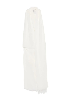 TOTEME frayed-edge draped dress - White