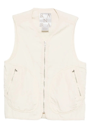 RANRA zip-fastening pocket vest - Neutrals