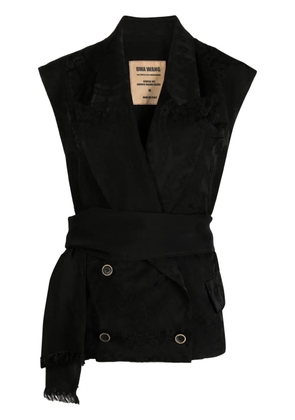 Uma Wang jacquard double-breasted vest - Black
