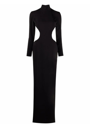 Mônot open-back high-neck cut-out evening gown - Black