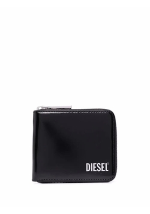 Diesel logo-print leather wallet - Black