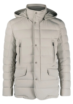 Moorer hooded padded down jacket - Neutrals