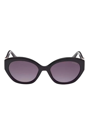 GUESS EYEWEAR oval-frame logo sunglasses - 01B BLACK