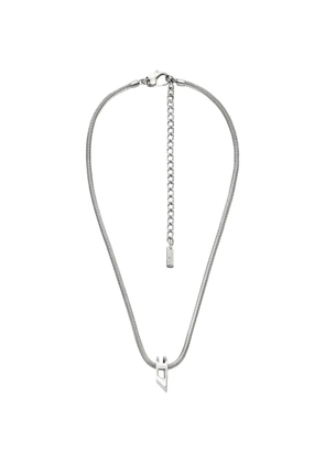 Diesel logo-pendant chain necklace - Silver