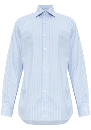 Brioni classic collar pinstriped shirt - Blue