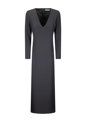 Stefano Mortari v-neck long-sleeve maxi dress - Black