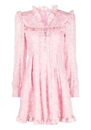 Alessandra Rich floral-print ruffled minidress - Pink