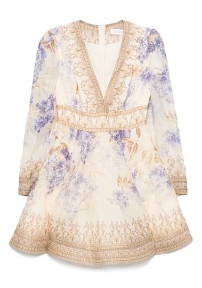 ZIMMERMANN Dawning Plunge mini dress - Neutrals