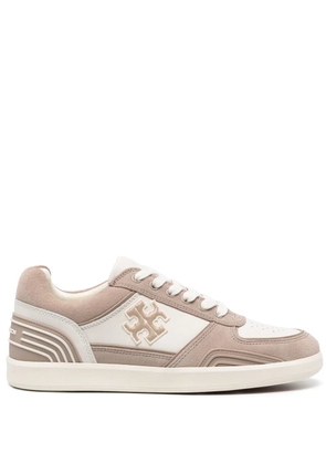 Tory Burch Clover Court panelled suede sneakers - White