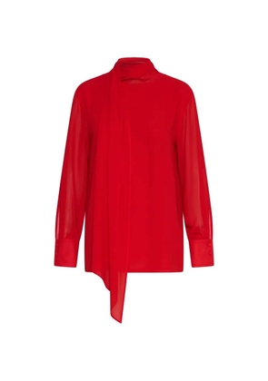 Marella tie-neck long-sleeved top - Red