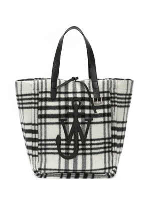 JW Anderson Belt check-print tote bag - Black