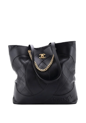 CHANEL Pre-Owned Club Monaco Shopping Quilted Lambskin Large tote bag - Black