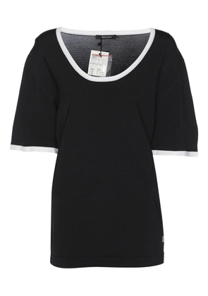 ELENA MIRO` contrast-trim T-shirt - Black
