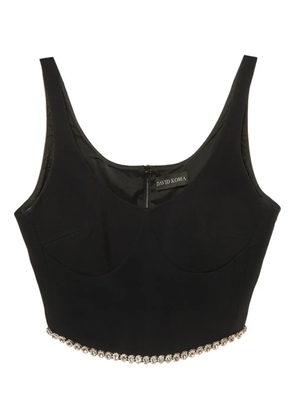 David Koma crystal-embellishment sleeveless top - Black