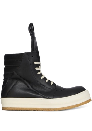 Rick Owens Geobasket padded leather high-top sneakers - Black